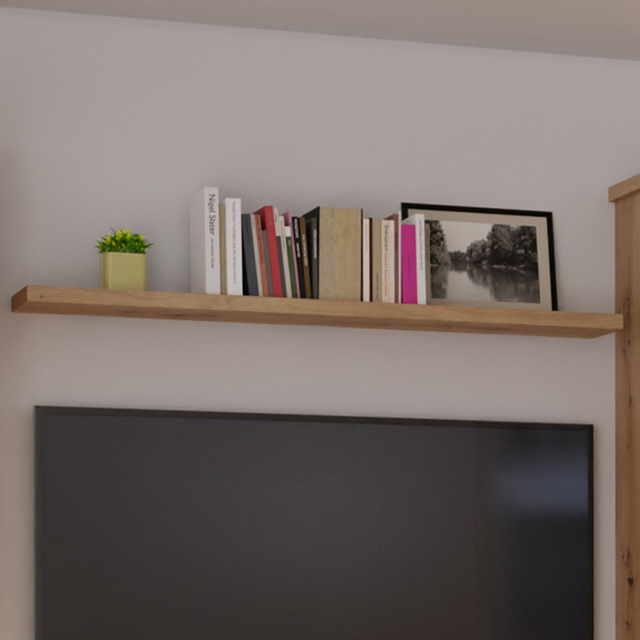 Florence Corona Artisan Oak Floating Wall Shelf 140cm - Size: 3.8 x 140 x 25cm - Brown - Furniture To Go - Wilko - image 1
