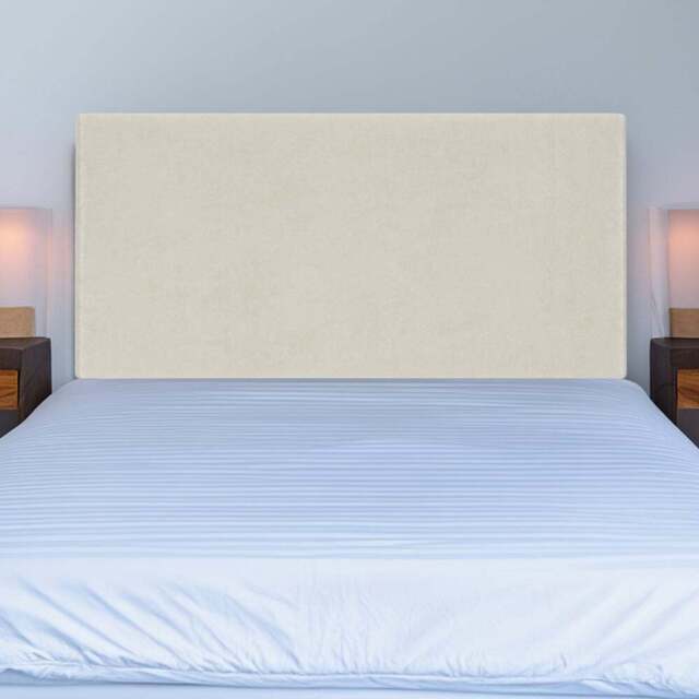 Bedmaster Double Cream Naples Velvet Valencia Plain Headboard - Wilko - image 1