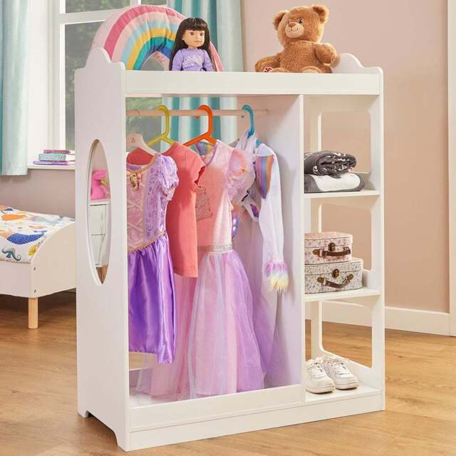 Liberty House Toys Kids Dressing Rail with Mirror - White - Wilko - image 1