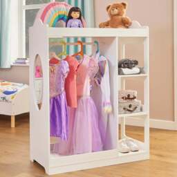 Liberty House Toys Kids Dressing Rail with Mirror - White - Wilko