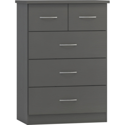 Seconique Nevada 5 Drawer 3D Effect Grey Chest of Drawers - Wilko - thumbnail 3