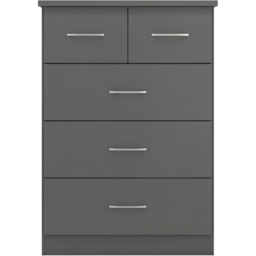 Seconique Nevada 5 Drawer 3D Effect Grey Chest of Drawers - Wilko - thumbnail 4