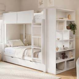 Flair Ruby White Bunk Bed with Storage - Size: Single - Wilko