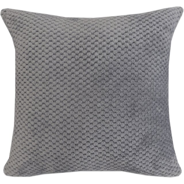 Jumbo Fleece Textured Cushion Grey - My Home - Wilko - image 1