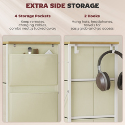 HOMCOM 4 Drawer 4 Side Pockets 2 Hooks Beige Fabric Chest of Drawers - Silver - Wilko - thumbnail 6