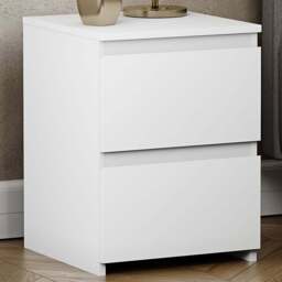Vida Designs Denver 2 Drawer White Bedside Table - Wilko