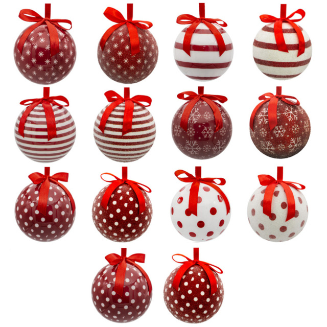 The Christmas Workshop Red and White Snowflake Bauble 14 Pack - Wilko - image 1
