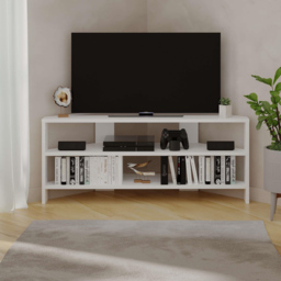 Decortie Thales 2 Shelf White Modern Corner TV Unit - Size: 45 x 110 x 36cm - Wilko - thumbnail 7