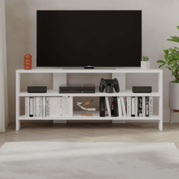 Decortie Thales 2 Shelf White Modern Corner TV Unit - Size: 45 x 110 x 36cm - Wilko - thumbnail 5