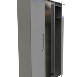 Crowndale Worcester 3 Door Uniform Grey and Dusk Grey Mirrored Wardrobe Ready Assembled - Wilko - thumbnail 6