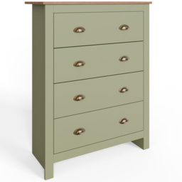 GFW Lancaster Sage Green 4 Piece Bedroom Furniture Set - Wilko - thumbnail 3