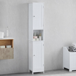 Bath Vida Priano 2 Door White Tall Floor Cabinet - Size: 170 x 32 x 30cm - Wilko - thumbnail 1