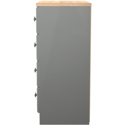 Crowndale Norfolk 4 Drawer Dusk Grey and Bardolino Oak Chest of Drawers Ready Assembled - Dusk Grey & Bardolino Oak - Wilko - thumbnail 4