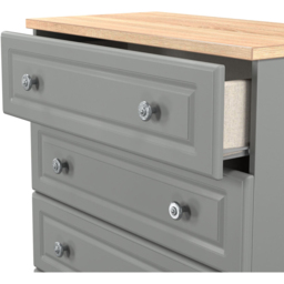 Crowndale Norfolk 4 Drawer Dusk Grey and Bardolino Oak Chest of Drawers Ready Assembled - Dusk Grey & Bardolino Oak - Wilko - thumbnail 7