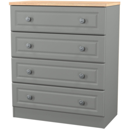 Crowndale Norfolk 4 Drawer Dusk Grey and Bardolino Oak Chest of Drawers Ready Assembled - Dusk Grey & Bardolino Oak - Wilko - thumbnail 5