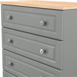 Crowndale Norfolk 4 Drawer Dusk Grey and Bardolino Oak Chest of Drawers Ready Assembled - Dusk Grey & Bardolino Oak - Wilko - thumbnail 6