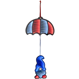 Premier Multicolour LED Light Up Parachuting Christmas Gonk Hanging Infinity Light Decoration 60cm - Size: 60 x 33 x 7cm - Multi-Coloured - Wilko - thumbnail 3