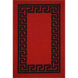 Desire Rugs Havana Red and Black Greek Key Anti Slip Door Mat 90 x 57cm - Size: 57 x 90cm - Wilko - thumbnail 1