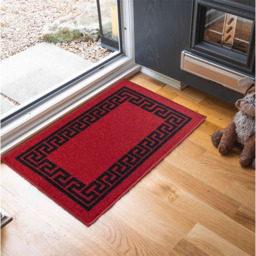 Desire Rugs Havana Red and Black Greek Key Anti Slip Door Mat 90 x 57cm - Size: 57 x 90cm - Wilko - thumbnail 3