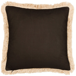 Paoletti Colonial Espresso Palm Fringed Cushion - Size: 45 x 45cm - Brown - Wilko - thumbnail 4