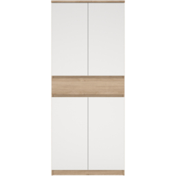 Florence 4 Door Single Drawer Jackson Hickory Oak and White Shoe Cabinet - Size: 40 x 80.4 x 191.7cm - Furniture to Go - Wilko - thumbnail 4