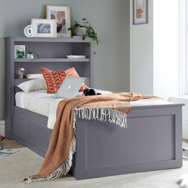 Bedmaster Enzo Single 3 Drawer Grey Wooden Storage Bed with Pocket Mattress - Wilko - image 1