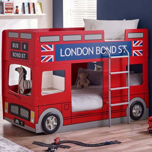 Julian Bowen London Red Bus Bunk Bed - Size: Single - Wilko - image 1