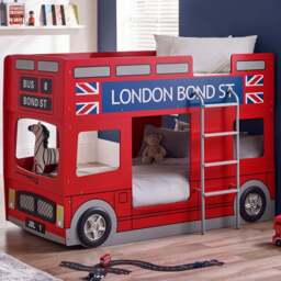 Julian Bowen London Red Bus Bunk Bed - Size: Single - Wilko