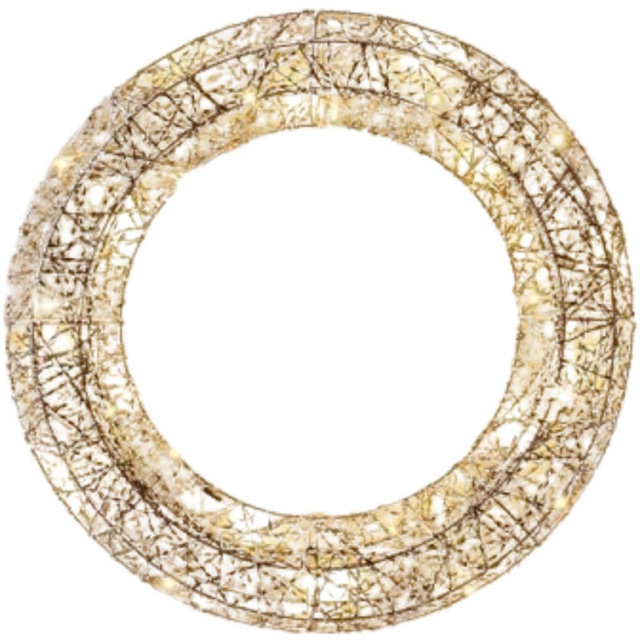 Samuel Alexander Gold Weave LED Wreath 40cm - Size: 40 x 40 x 40cm - Wilko - image 1