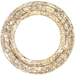 Samuel Alexander Gold Weave LED Wreath 40cm - Size: 40 x 40 x 40cm - Wilko - thumbnail 1