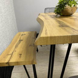 Kosy Koala 6 Seater Velvet Wooden Dining Set with Bench Grey - Multi - Wilko - thumbnail 3