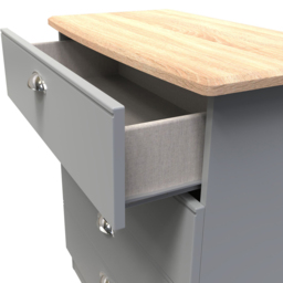 Crowndale Victoria 4 Drawer Dusk Grey and Oak Chest of Drawer - Wilko - thumbnail 6