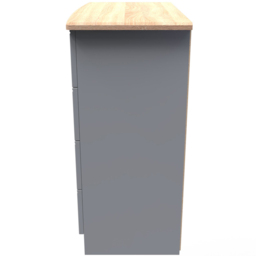 Crowndale Victoria 4 Drawer Dusk Grey and Oak Chest of Drawer - Wilko - thumbnail 4