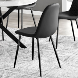 Furniturebox Arona Solara 6 Seater Round Dining Set White Gloss and Black - Wilko - thumbnail 4