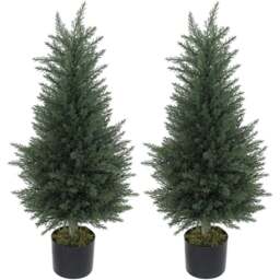 Portland Artificial Cypress Plant in Pot 90cm 2 Pack - Size: 90 x 40 x 40cm - Green - Wilko - thumbnail 1