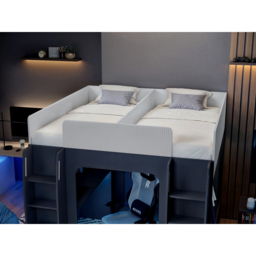 Recoil Dante Twin White and Grey Gaming High Sleeper Bed with Desk and Wardrobe - Size: 188.5 x 189.5 x 219.2cm - Wilko - thumbnail 5