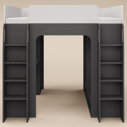 Recoil Dante Twin White and Grey Gaming High Sleeper Bed with Desk and Wardrobe - Size: 188.5 x 189.5 x 219.2cm - Wilko - thumbnail 4