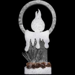 Shatchi Grey Glitter Foam Snow Covered Pre Lit Candle Christmas Decoration 31cm - Size: 31 x 16.5 x 5cm - Wilko - thumbnail 4