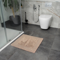 Allure Bath Fashions Elegance Mocha Reversible Square Bath Mat 55 x 55cm - Size: 53 x 55cm - Brown - Wilko - thumbnail 3