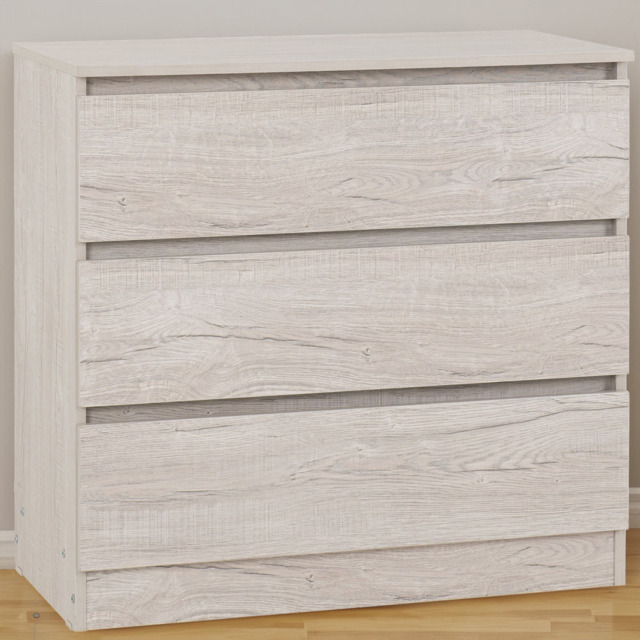 Seconique Malvern 3 Drawer Urban Snow Chest - White - Wilko - image 1
