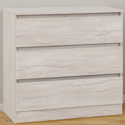 Seconique Malvern 3 Drawer Urban Snow Chest - White - Wilko - thumbnail 1