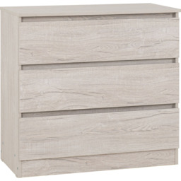 Seconique Malvern 3 Drawer Urban Snow Chest - White - Wilko - thumbnail 3