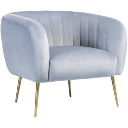 Artemis Home Matilda Light Blue Velvet Accent Chair - Size: Single - Wilko - thumbnail 3