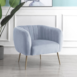 Artemis Home Matilda Light Blue Velvet Accent Chair - Size: Single - Wilko - thumbnail 4