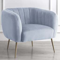 Artemis Home Matilda Light Blue Velvet Accent Chair - Size: Single - Wilko
