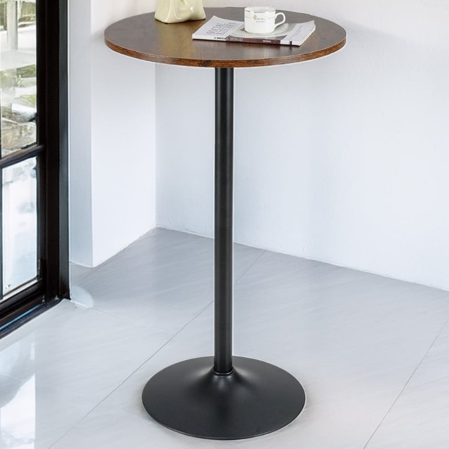 Costway Round Top Pub and Bar Table Rustic Brown - Size: 2 Seater - Wilko - image 1