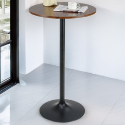Costway Round Top Pub and Bar Table Rustic Brown - Size: 2 Seater - Wilko - thumbnail 1