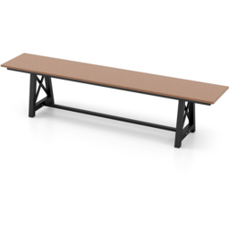 Costway 4 Seater Brown Garden Bench - Wilko - thumbnail 3