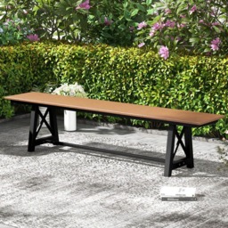 Costway 4 Seater Brown Garden Bench - Wilko