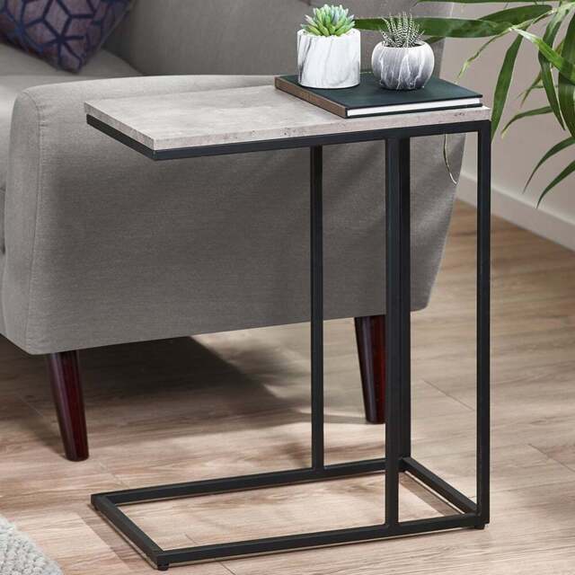 Julian Bowen Staten Concrete Drinks Table - Size: 50 x 30 x 60cm - Black - Wilko - image 1